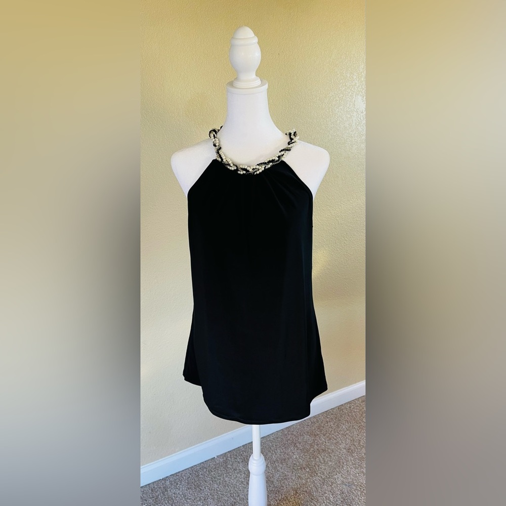 White House Black Market Top with Beaded Detail